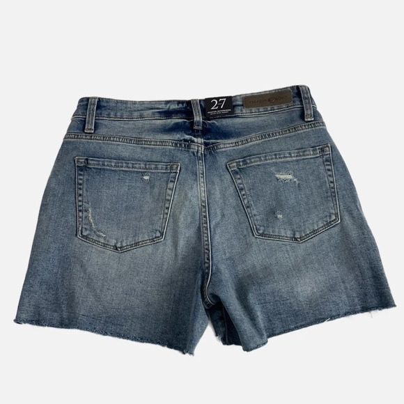 Treasure & Bond Foster Boyfriend High Rise Denim Shorts Blue Size 27 NWT Buttons - Picture 4 of 11